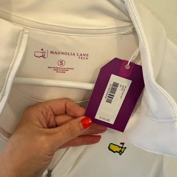 Magnolia Lane White Quarter-Zip Pullover MASTERS BNWT - Picture 2 of 5